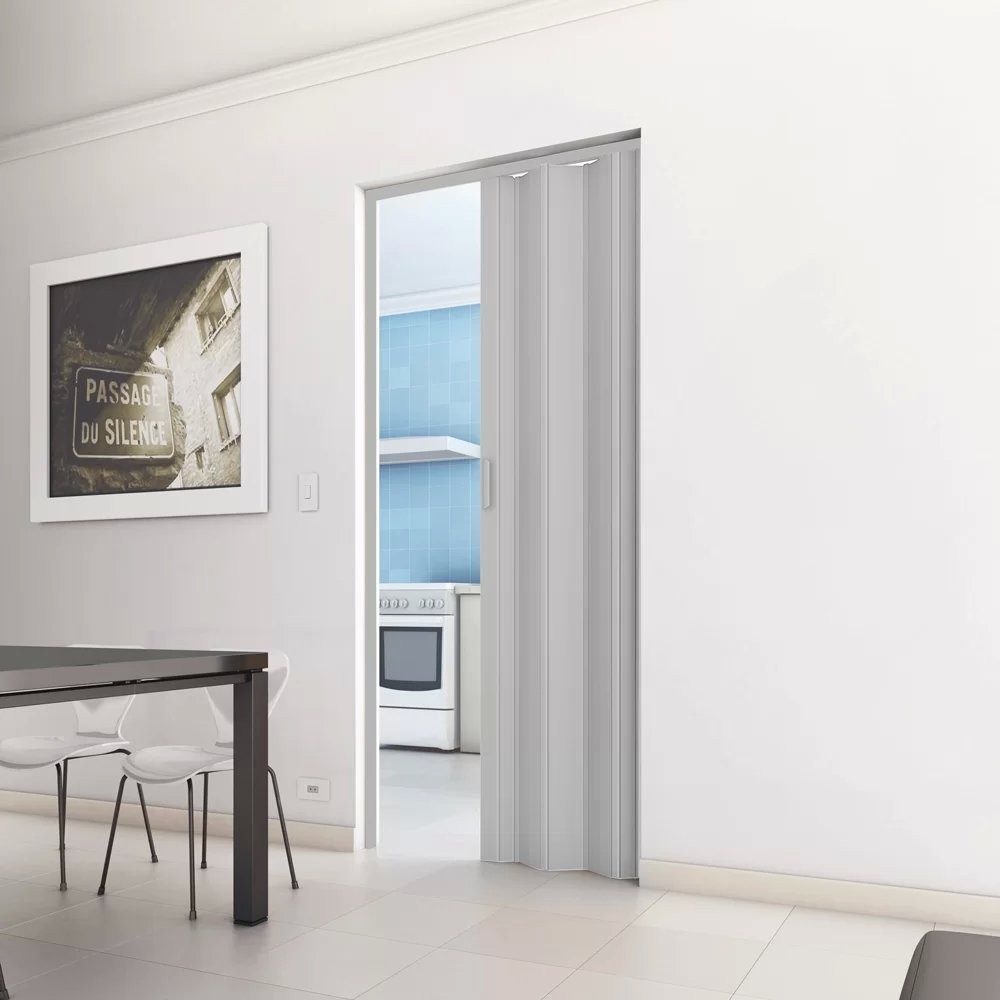 Porta Sanfonada de PVC 210cm x 84cm Plastporta BCF Branco em Oferta na Shopee