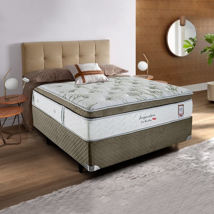 Colchão Casal  Molas Ensacadas Imperatore Eco Bamboo 138x188x34 Casal - Home & Living