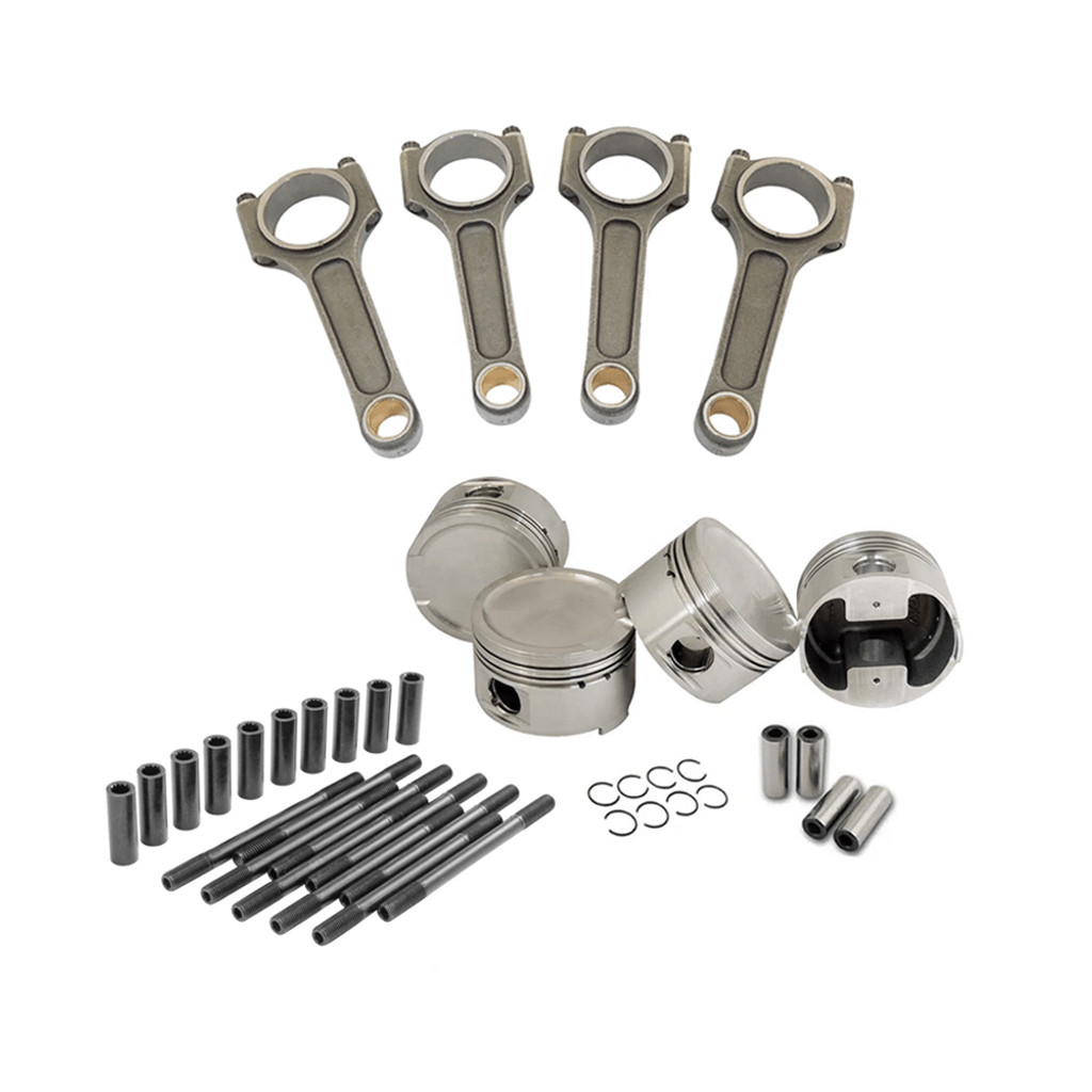 Kit Pistão Forjado / Travas / Pinos + BIELA FORJADA SUPER A-BEAM BASIC 144MM 1100CV + Prisioneiros p/ 1.8L 20v VW / Audi 99-06