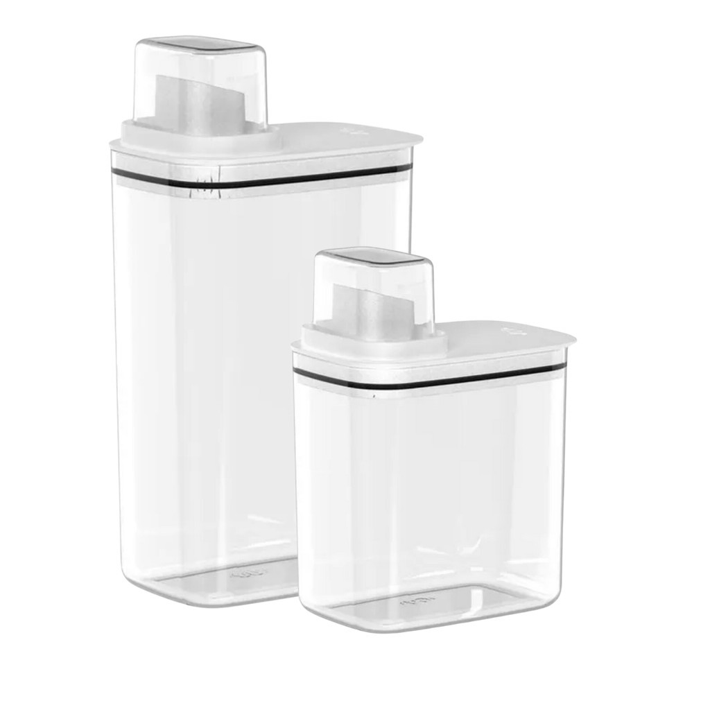 Kit 2 Dispenser Pote Medidor Hermético Produtos Limpeza Organizador Lavanderia - Home & Living