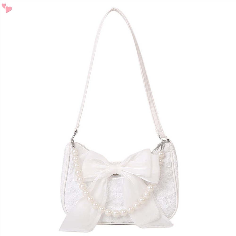 Bolsa Com Arco Feminino Coquete Ombro Em Pérola Doce