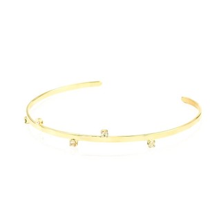 BRACELETE FEMININO FOLHEADO A OURO 18K 5 PONTOS DE LUZ LIA PIUKA