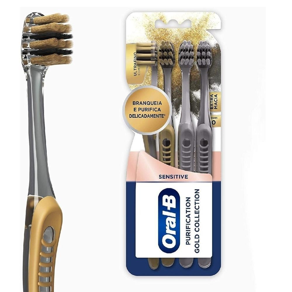 Escova Dental Oral-B Purification Gold Collection 4 Unidades em Oferta na Shopee