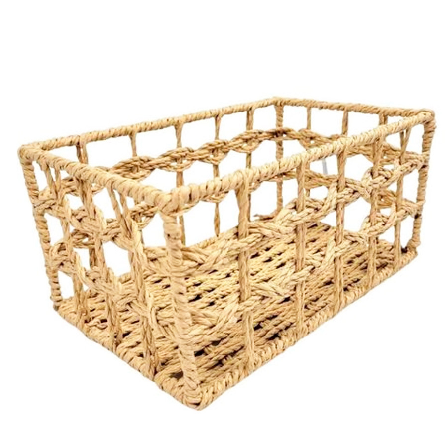 Cesta Decorativa Ikolen de Fibra Natural - 34x24x16cm - 1 unidade - Rizzo em Oferta na Shopee