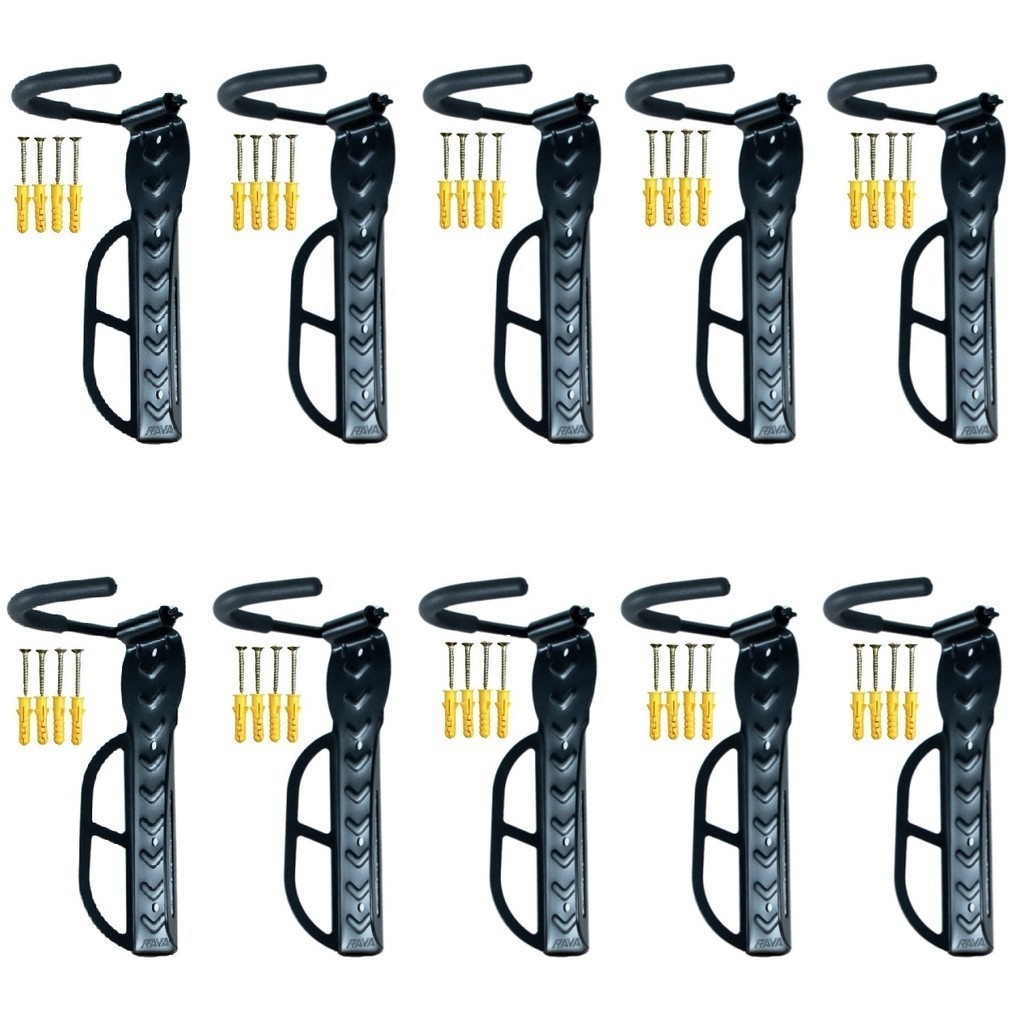 Kit 10x suporte parede bicicleta bike vertical gancho fixo