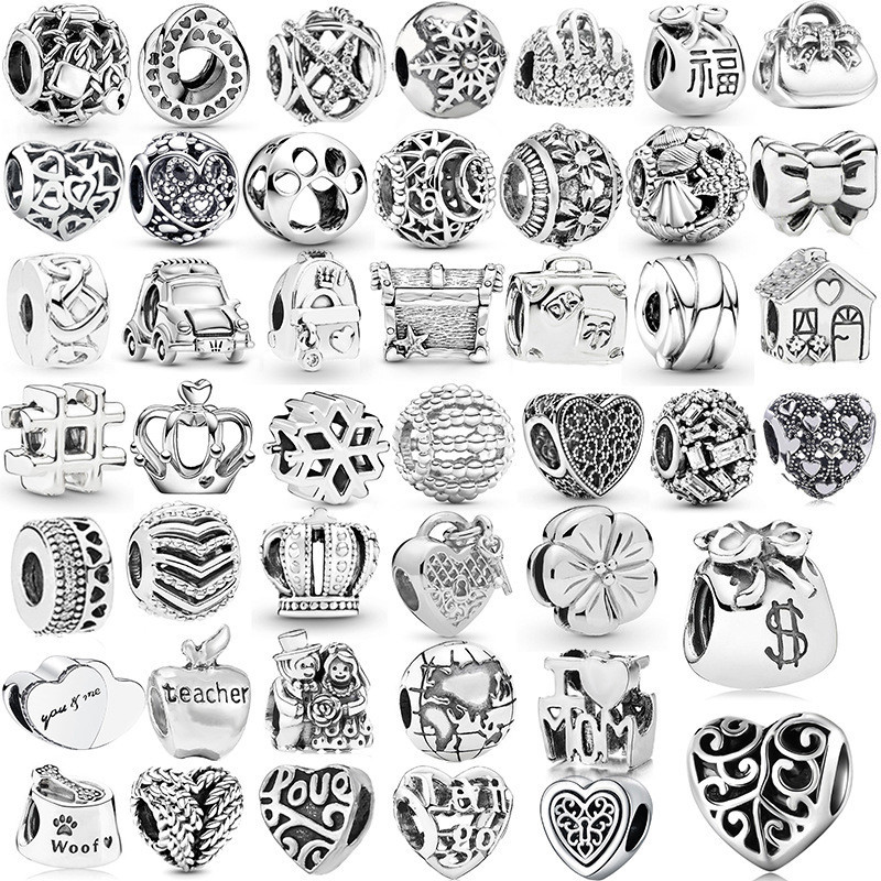Berloques Prata 925 Jóias Prata Amor Coroa Pulseira Acessórios Clássico Charme Colar Pingente DIY Jóias Presente em Oferta na Shopee