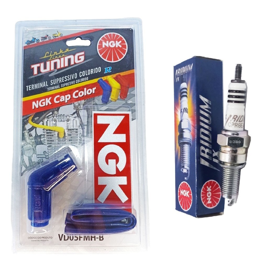Vela Iridium E Cachimbo Azul Cg 160 Titan Start Ngk em Oferta na Shopee