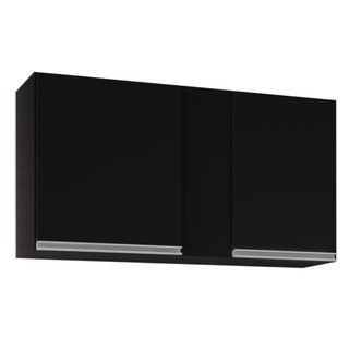 Armário Aéreo 100cm 2 Portas Indiana Preto - Lumil Móveis em Oferta na Shopee