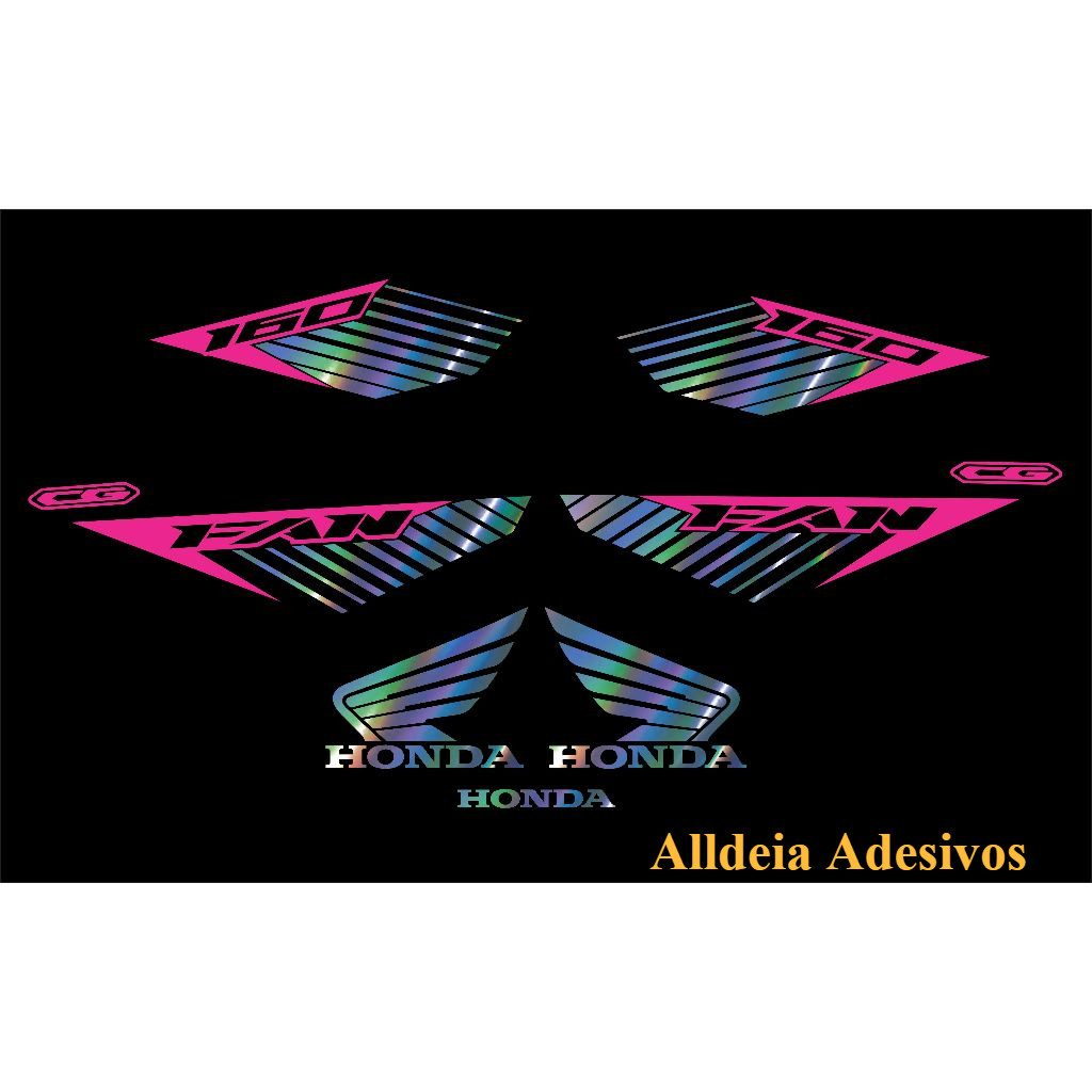Adesivos kit fam CG  160 2019 a 2021 holográfico