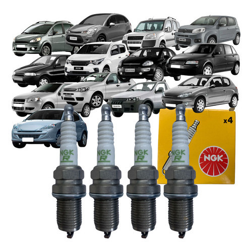 Jogo 4 Velas Ngk Bkr6e C3 Doblo Picasso Idea Mobi Palio Siena Strada Punto Uno Stilo 206 207 em Oferta na Shopee