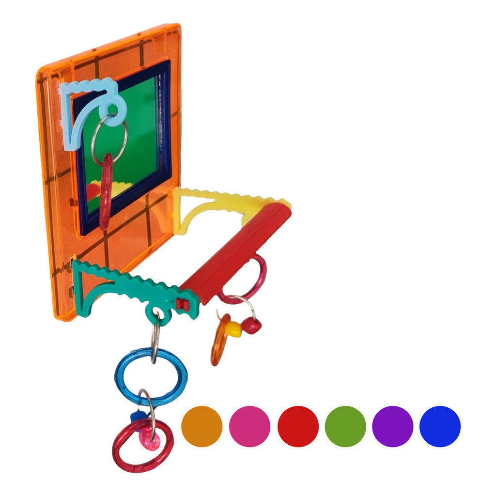 Brinquedo Multiplay Diversao C/ Poleiro e Espelho Calopsita e aves em geral