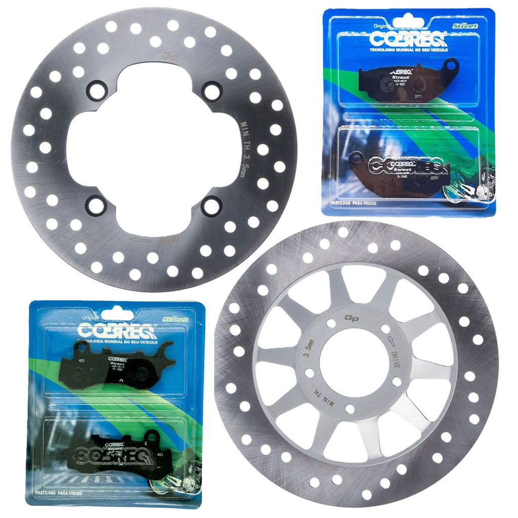 Kit Discos de Freio Nxr 160 Bros Combi Brake 2018 A 2026 + Pastilhas Cobreq em Oferta na Shopee