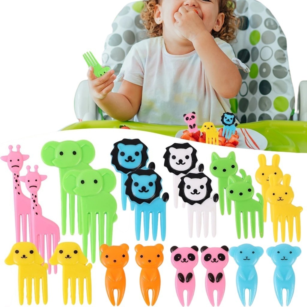 10pçs Garfo Flexível de Animal Decorativo Fofo / para Comida / Frutas / Ferramenta Acessória para Lancheira em Oferta na Shopee
