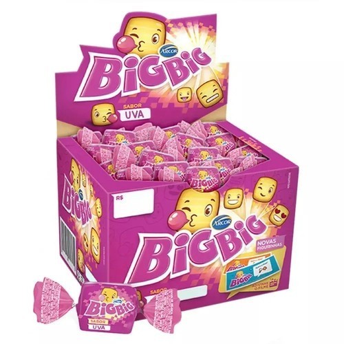 Chiclete Goma De Mascar Big Big Uva 350g C/100 Arcor