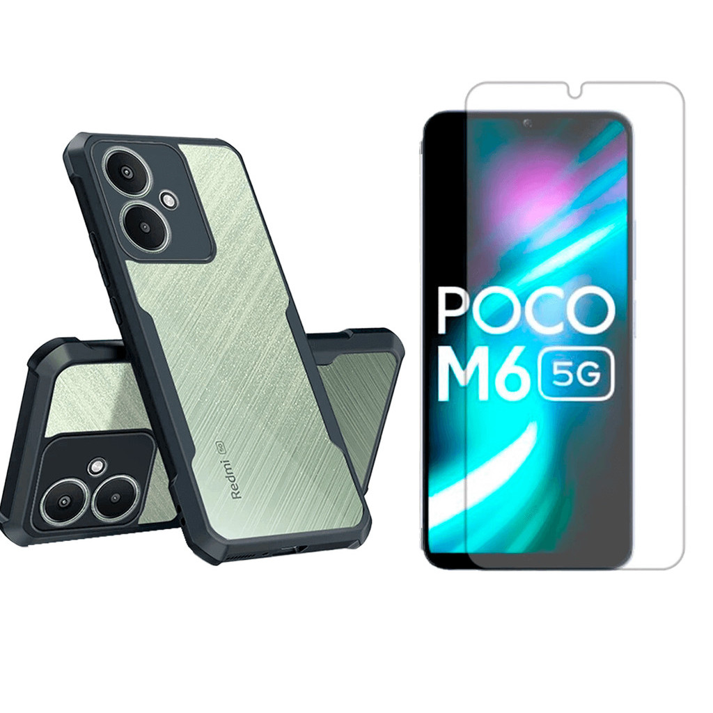 Capa Acrilico Para Xiaomi Poco M6 5G + Pelicula Hidrogel