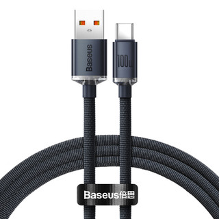 Baseus Cabo Tipo-C Crystal Shine Series 100W 1.2m Preto Samsung Android em Oferta na Shopee