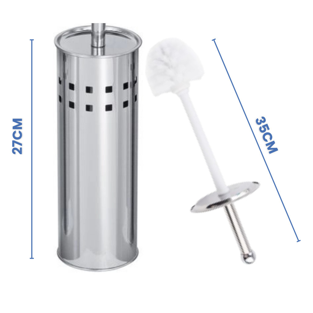 Kit Lixeira Inox Línea 5L Pedal + Escova Sanitária Aço Inox — imagem 2 de 2