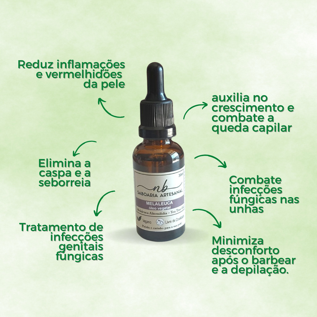 Óleo Vegetal de Melaleuca 100% Puro Fortalecimento Capilar em Oferta na Shopee