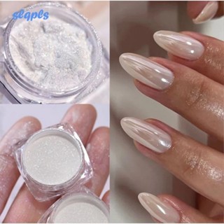 Aurora Pérola Pregos Brancos Glitter Pó Cromado Luz Da Lua Esfregão Branco Em Concha Espelho Pigmento Arte Das Unhas Decoração em Oferta na Shopee