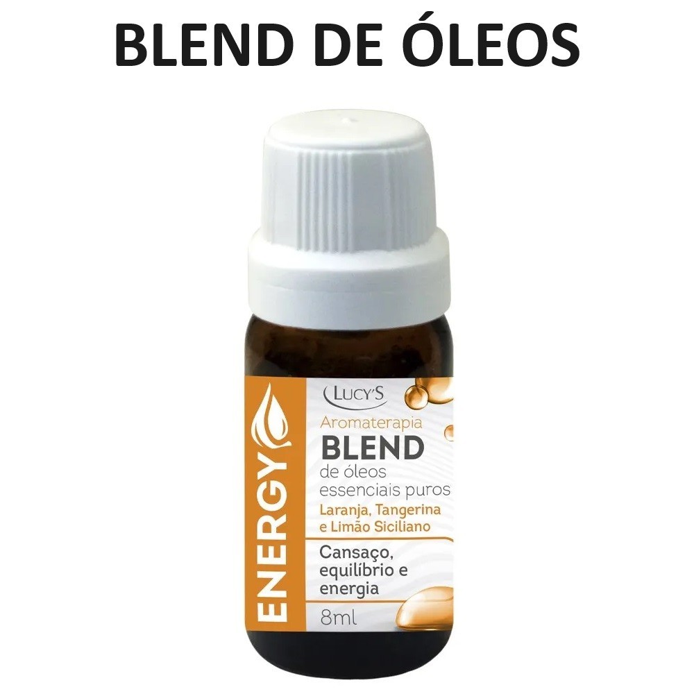 Energy Óleo Essencial Puro Laranja, Tangerina e Limão Siciliano Cansaço, equilibrio e energia 8ml - Lucys