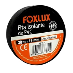 Fita Isolante PVC Antichamas Foxlux 20mx19mm Preta | proteção elétrica, resistência