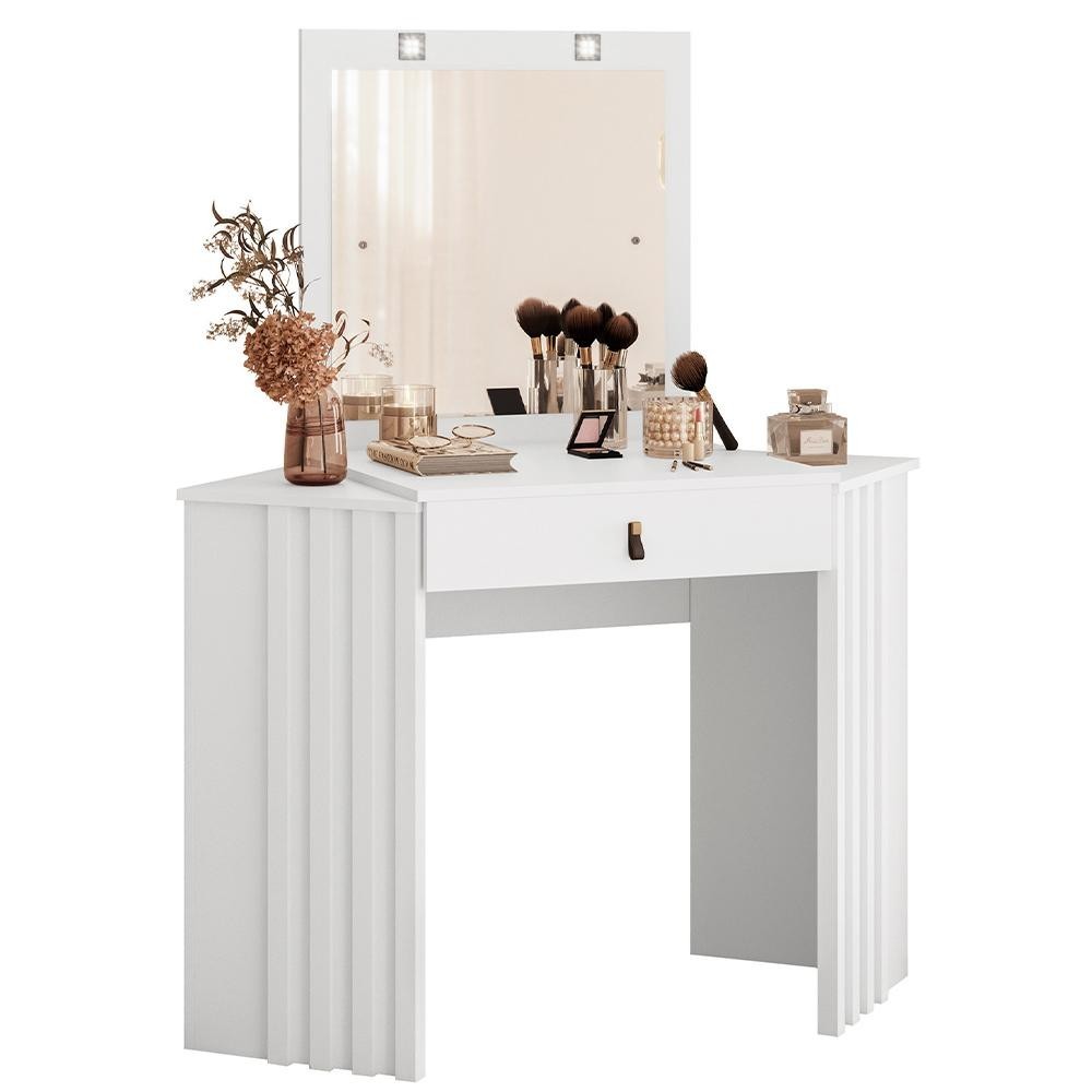 Penteadeira Camarim de Canto Glitter com 1 Gaveta com LED em Oferta na Shopee