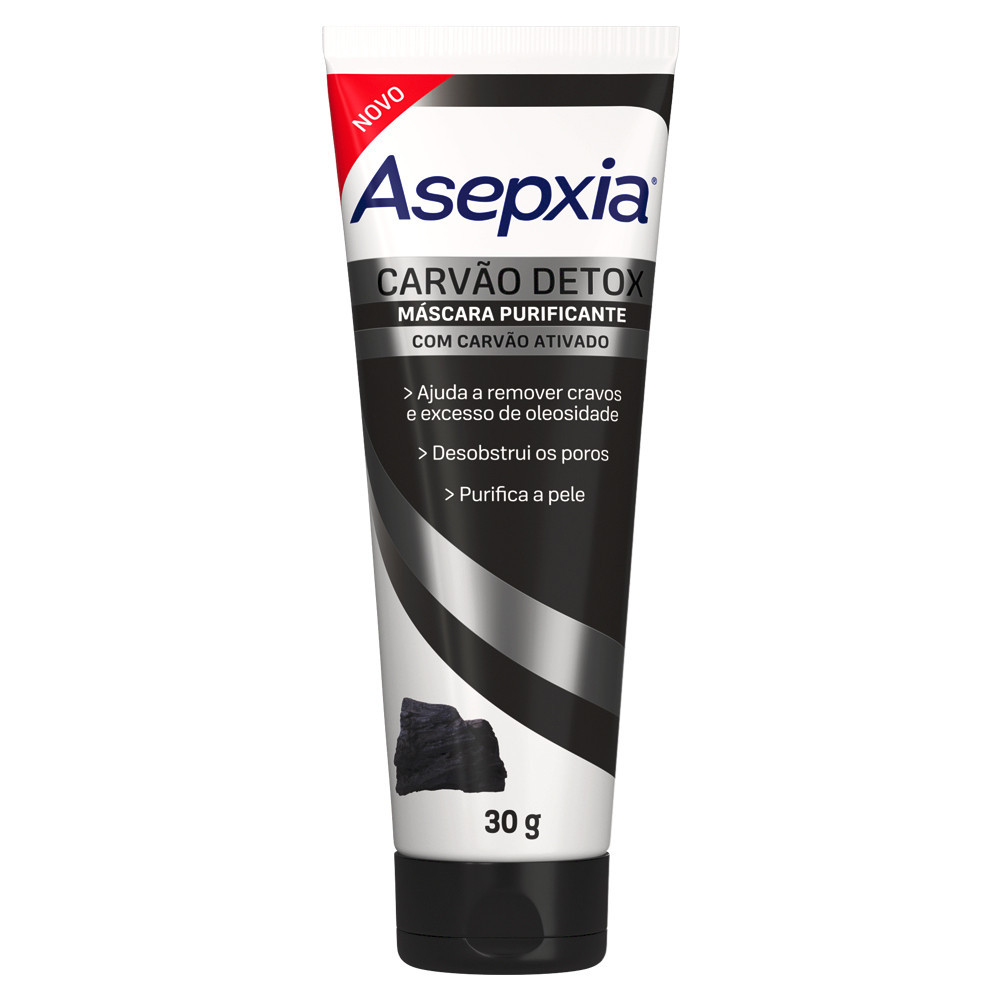 Máscara Peel Off Asepxia Carvão Detox 30g - Antiacne e Anticravos