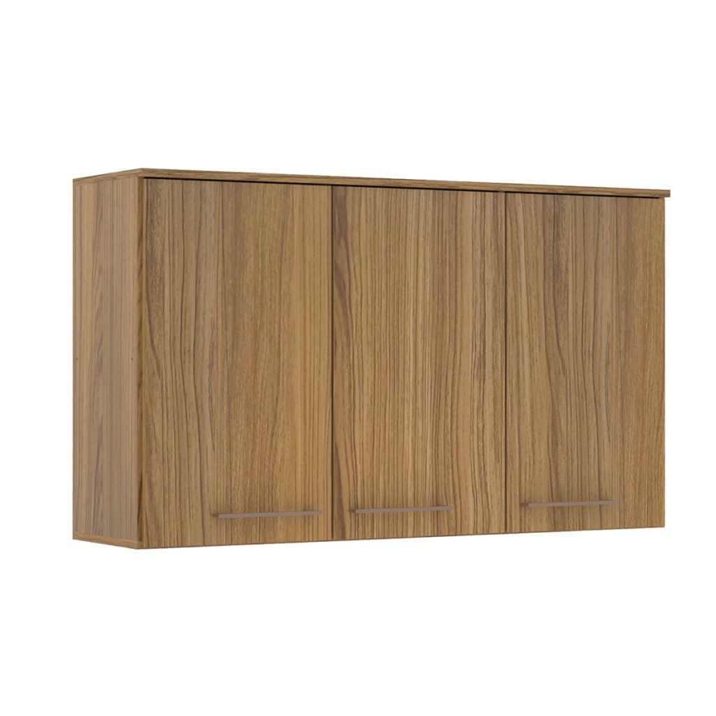 Armário Aéreo Cozinha 120 Cm 3 Portas 1 Prateleira Ipê - Decibal em Oferta na Shopee