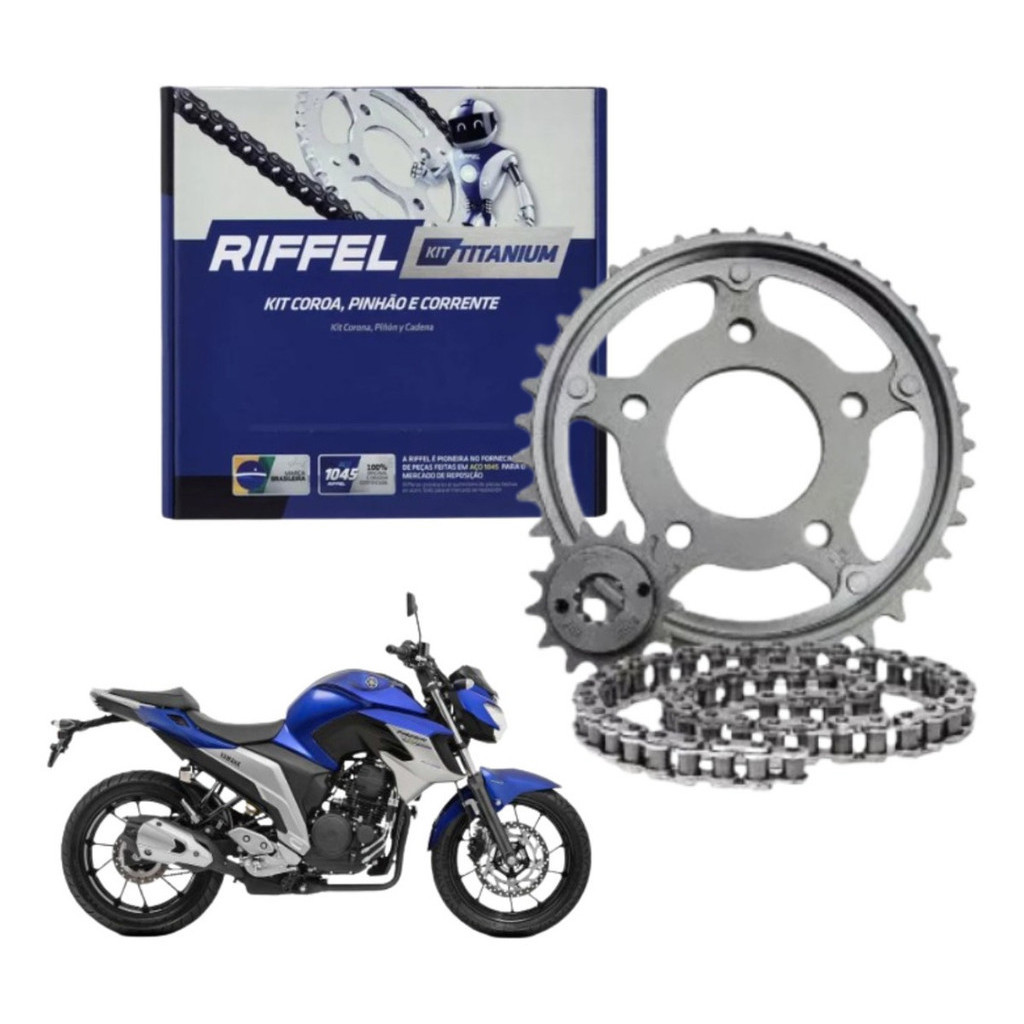 Kit Relação Transmissão Fazer 250 2006 A 2017 Riffel