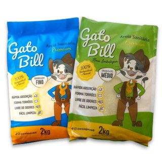 Areia Higiênica Biodegradável Gato Bill - Grãos Finos ou Grãos Médios (2kg) em Oferta na Shopee