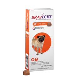 Antipulgas e Carrapatos Bravecto 250mg para Cachorros de 4,5kg até 10kg com 1 comprimido