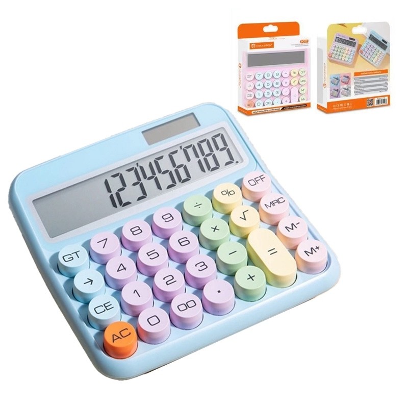 Calculadora PC-01/02/03/05 Calculadora De Mesa De Cores Gradientes 12 Dígitos Portátil