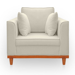 Poltrona  para Sala Confortável Beny Reforçada Linho em Oferta na Shopee