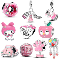 10 Peças de Acessórios para Pulseira e Colar em Prata 925 Pingentes Clássicos Atemporais para DIY de Joias