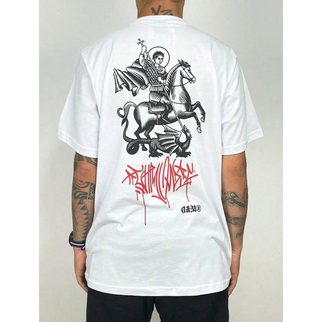 Camiseta Chronic São Jorge Camisa Blusa Unissex Masculino Feminino 100% Algodão Top Premium Streetwear Lançamento