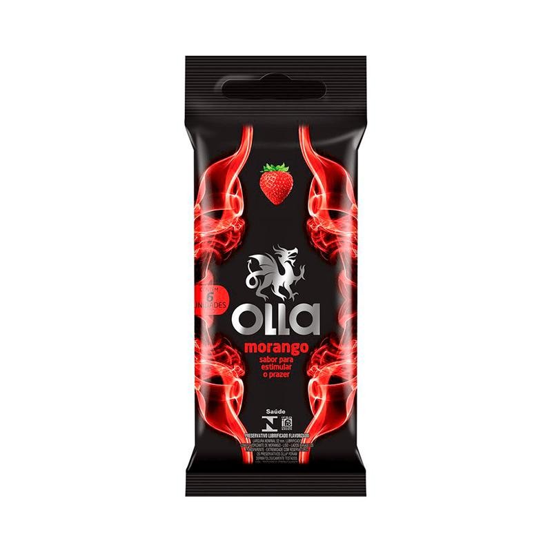 Preservativo Olla Morango 6 Unidades em Oferta na Shopee