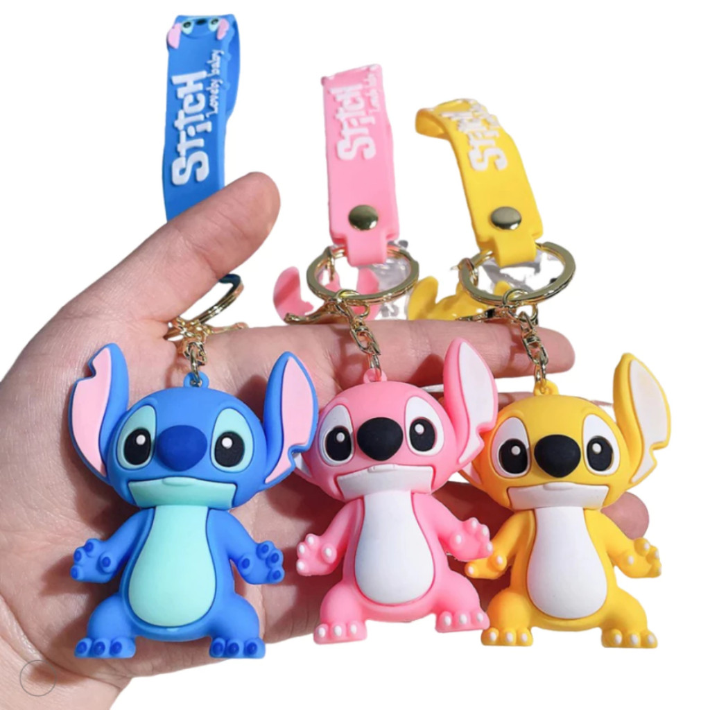 Chaveiro Stitch Fofo Chaveiro 3D Grande Emborrachado Colecionáveis Mochilas Coleciona Pop achadinhos