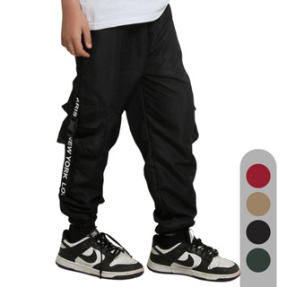 Calça Infantil Moda Masculina Tactel Cargo Jogger com Elástico Menino Estiloso Criança Inverno Frio em Oferta na Shopee