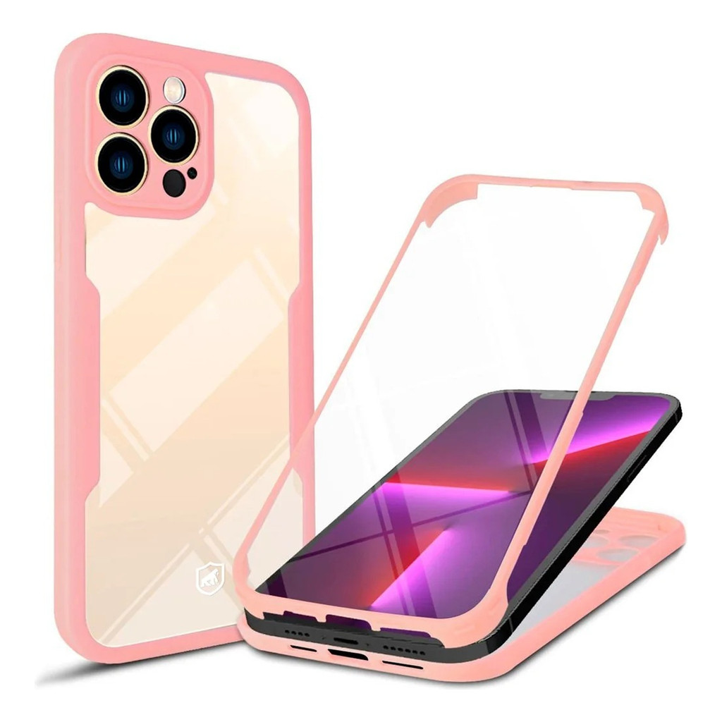 Capa case capinha 360° iPhone Rosa - Máxima Proteção e Resistência - Gshield