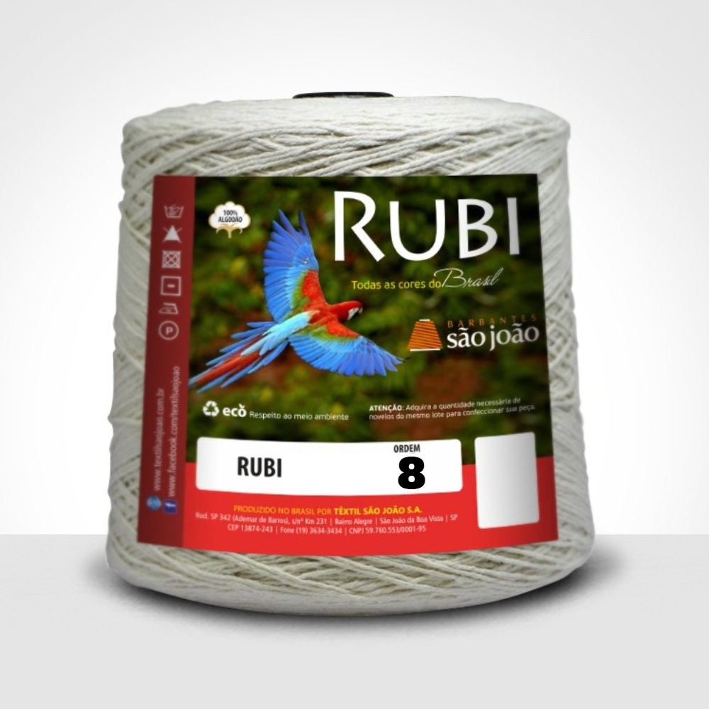 Barbante Rubi Cru São João N°08 Tex 1181,1 100% Algodão
