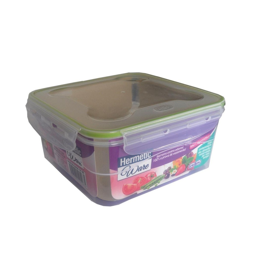 Pote Hermetic Ware Quadrado Lig Brin 3.2L Sortido em Oferta na Shopee