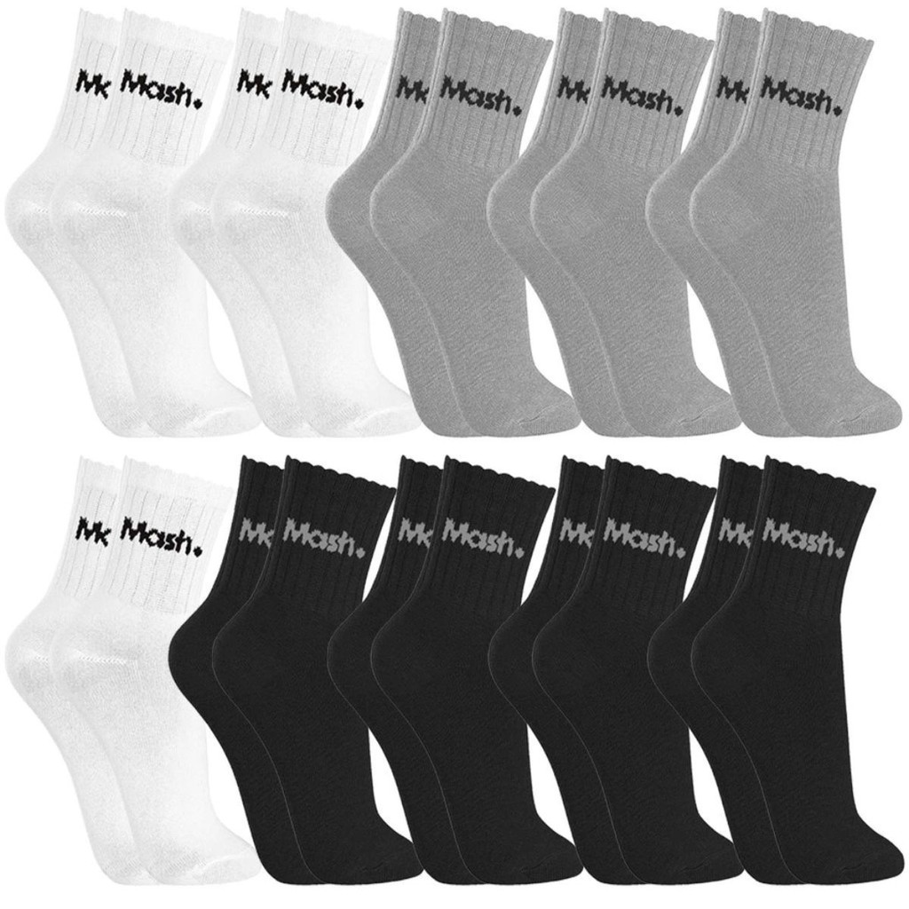 Kit com 10 Pares de Meias Algodão Cano Curto Mash - Men Clothes