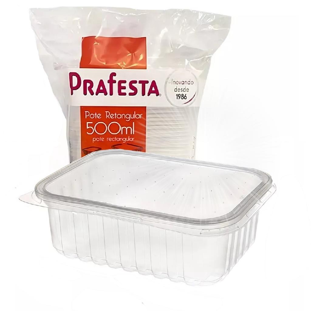 Imagem Marmita Micro-ondas Freezer 500ml Prafesta Com 24 Un. Pote Fitness