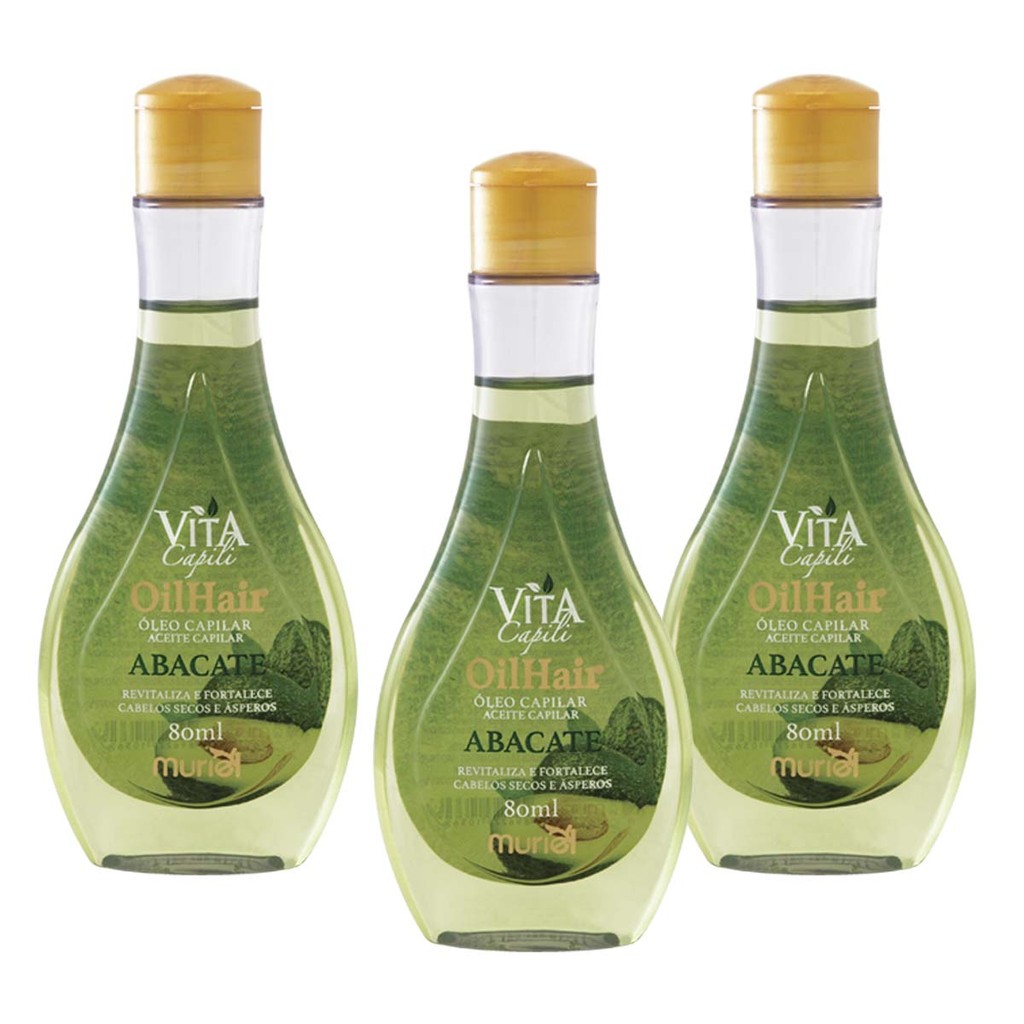 Kit 3 und Óleo Capilar Vita Capili Abacate 80ml em Oferta na Shopee