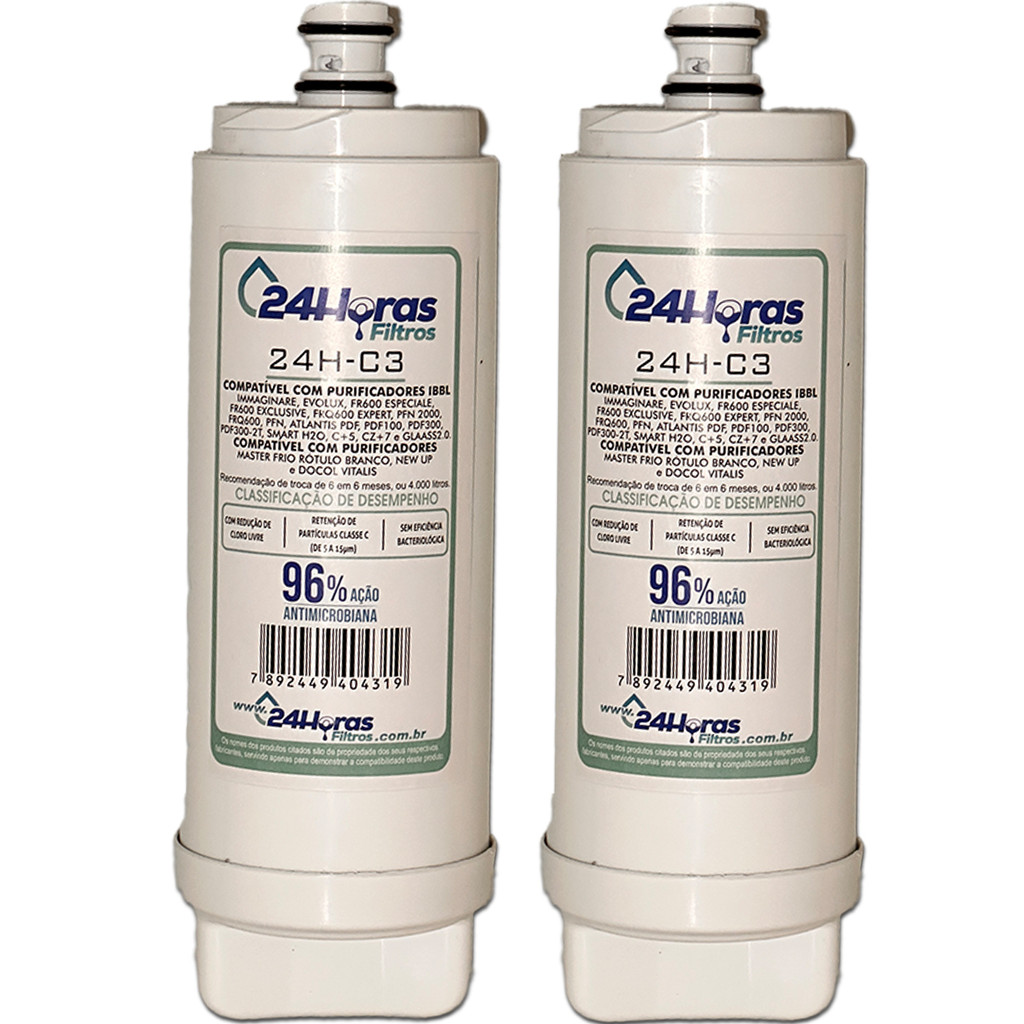 Kit 2 Filtro Refil Compatível IBBL C+3 Immaginare E-Due FR600 Evolux