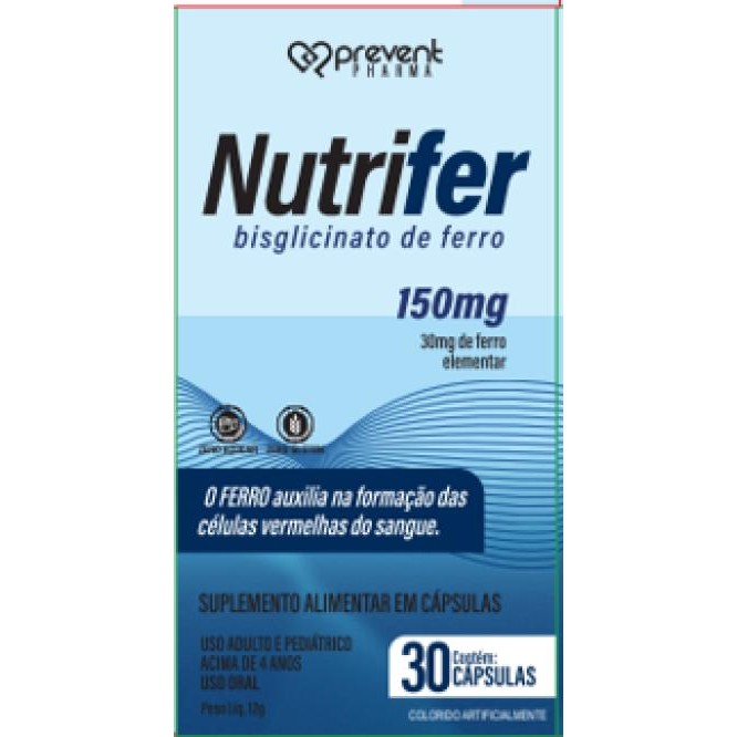 Nutrifer Bisglicinato De Ferro 150mg 30 cap - PREVENT