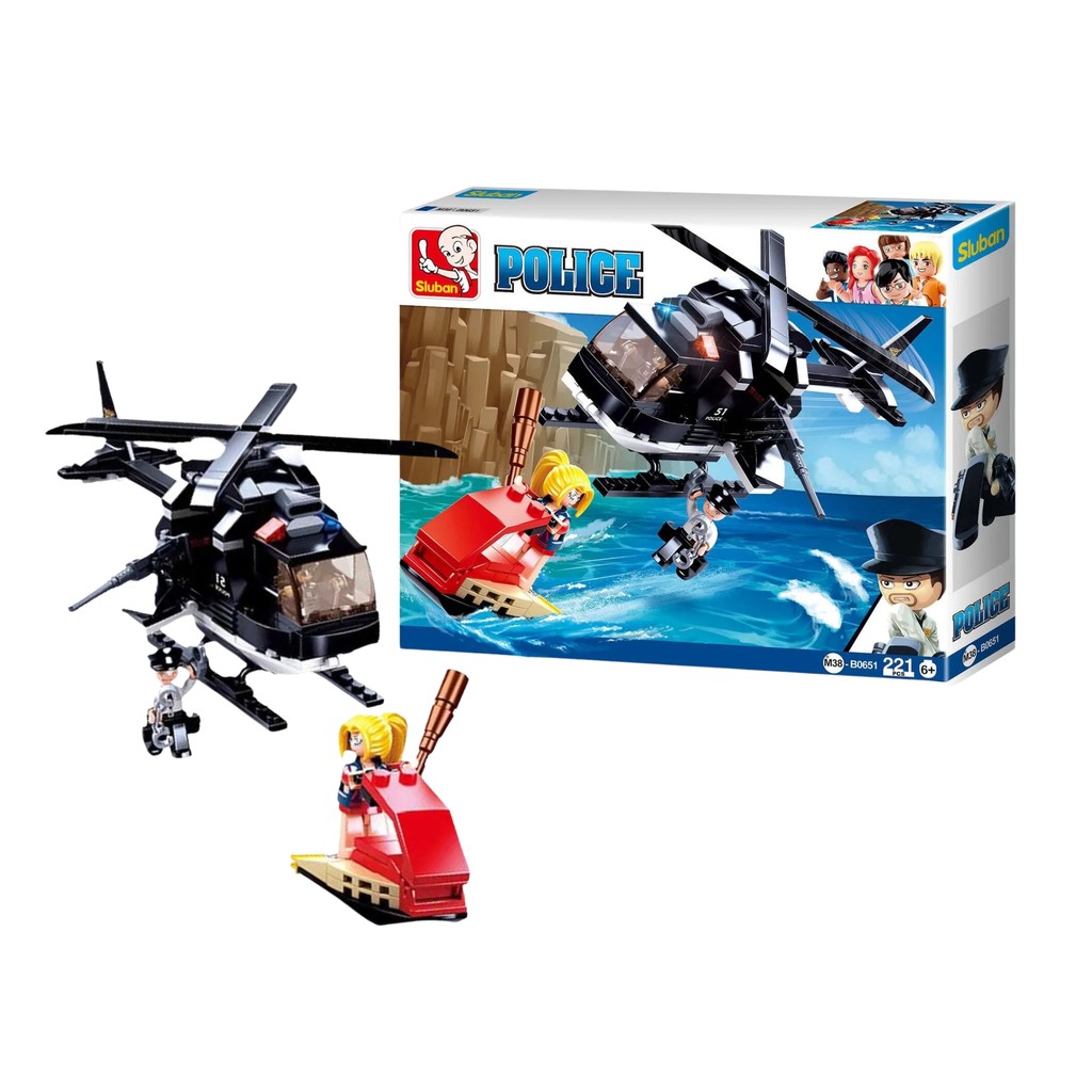 Cubic Brinquedo Blocos de Montar Helicóptero de Combate Policial 221 Peças Multikids - BR1459 em Oferta na Shopee