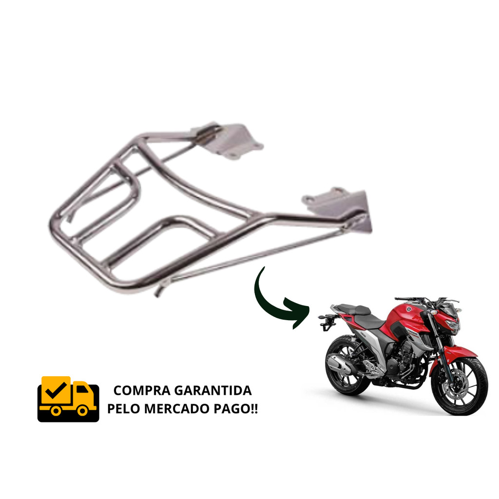 Bagageiro Fz25 Fazer 250 2018 2019 2020 2021 2022 Reforçado Cromado