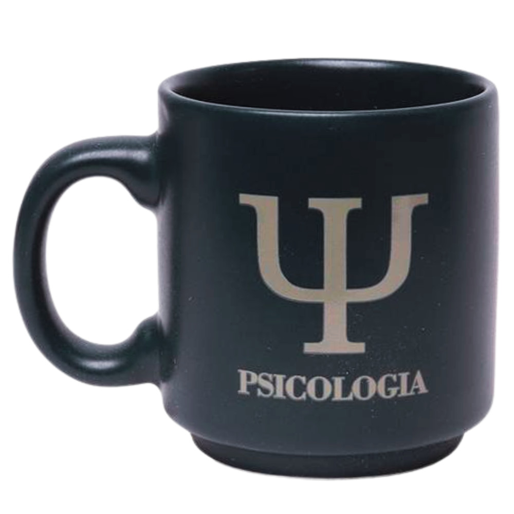 Mini Caneca Profissão Psicologo Psicologia Café Expresso Empilhável Cerâmica 100ML