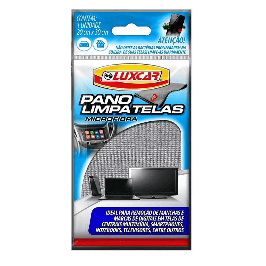 Pano Multiuso Limpa Telas/ Manchas/ Marcas Microfibra Luxcar Cor Cinza em Oferta na Shopee